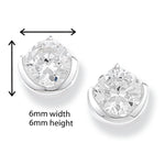 Sterling Silver Circle Earrings with Cubic Zirconia. Hypoallergenic Silver Earrings For Women