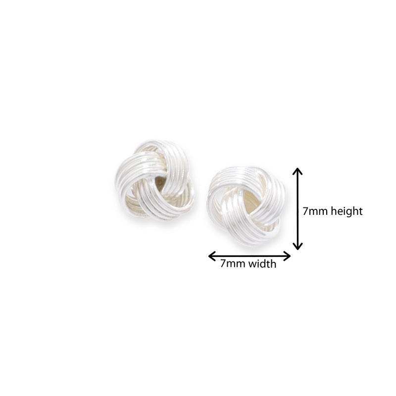 Sterling Silver Knot Stud Earrings. Hypoallergenic Sterling Silver Earrings for women