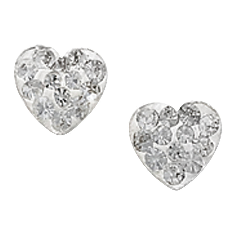 Aeon White Crystal Heart Drop Earrings - Hypoallergenic Sterling Silver for Ladies, Silver Earrings for Women, Comfort Elegant Style Durable Quality Simple Cubic Zirconia Drops - 6mm * 6mm