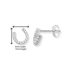 Sterling Silver  Horseshoe Earrings.  6mm * 10mm 925 Silver Studs.