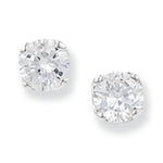 Sterling Silver Round Stud Earrings with Cubic Zirconia. 5mm * 5mm 925 Hypoallergenic Silver Earrings For Women