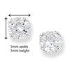 Sterling Silver Round Stud Earrings with Cubic Zirconia. 5mm * 5mm 925 Hypoallergenic Silver Earrings For Women