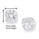 Sterling Silver Round Stud Earrings with Cubic Zirconia. 5mm * 5mm 925 Hypoallergenic Silver Earrings For Women