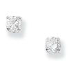 Round Sterling Silver Stud Earrings with Cubic Zirconia.  Hypoallergenic Silver Stud Earrings For Women.