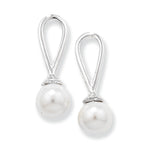 Sterling Silver Synthetic Pearl Drop Earrings. Hypoallergenic Silver Jewellery for women by Aeon