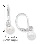 Synthetic Pearl Drop  Earrings With Cubic Zirconia's. Hypoallergenic Sterling Silver Earring for women by Aeon