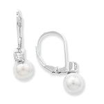 Synthetic Pearl Drop  Earrings With Cubic Zirconia's. Hypoallergenic Sterling Silver Earring for women by Aeon