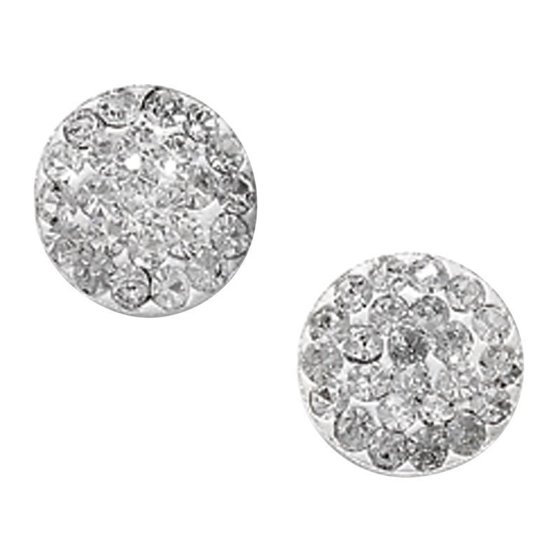 Aeon White Crystal Round Drop Earrings - Hypoallergenic Sterling Silver  for Ladies, Silver Earrings for Women, Comfort Elegant Style Durable Quality Simple Cubic Zirconia Drops - 9mm * 9mm