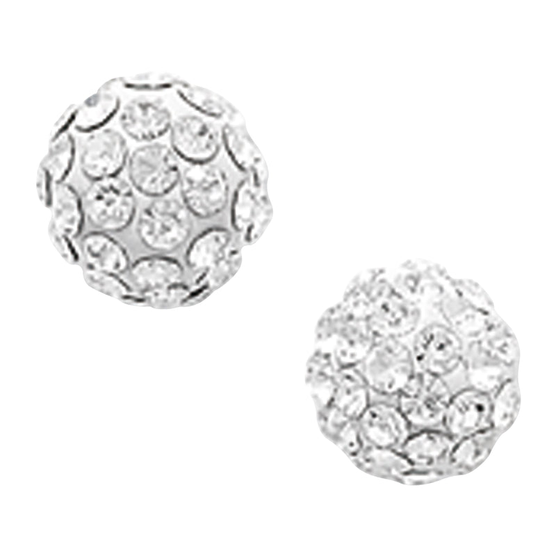 Aeon White Crystal Ball Drop Earrings - Hypoallergenic Sterling Silver for Ladies, Silver Earrings for Women, Comfort Elegant Style Durable Quality Simple Cubic Zirconia Drops - 6mm * 6mm