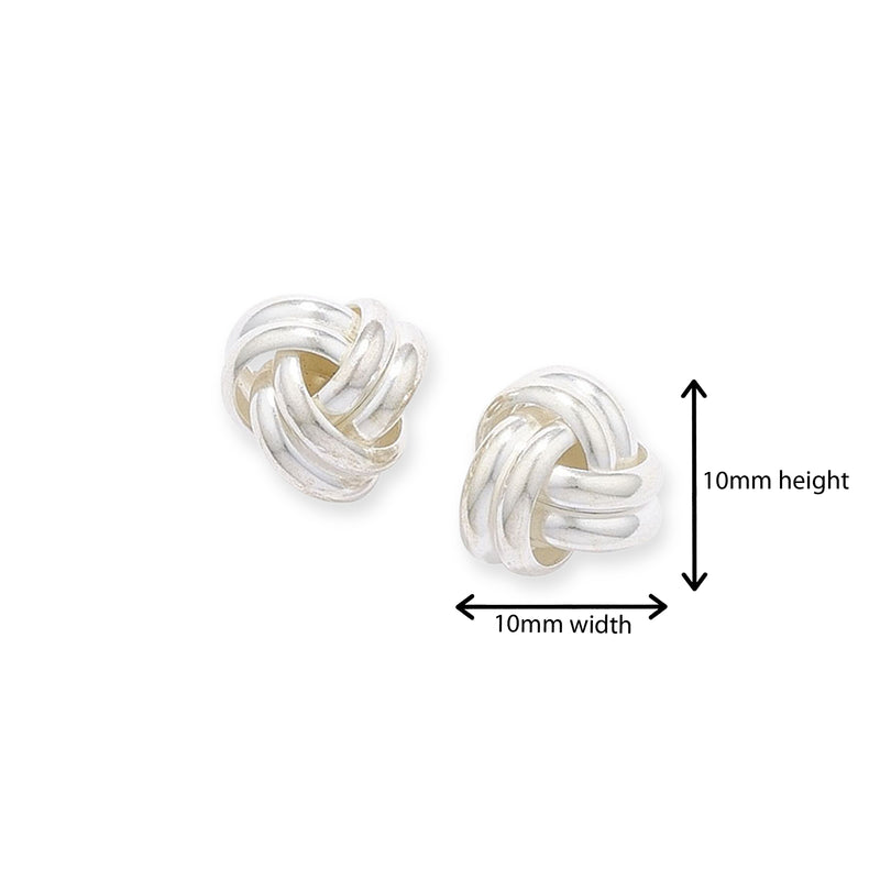 Sterling Silver Knot Stud Earrings. Hypoallergenic Sterling Silver Earrings for women