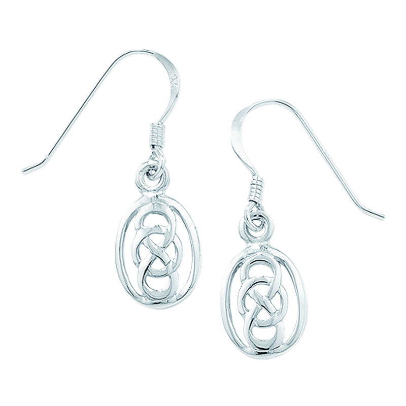 Sterling Silver  Celtic Design Drop Earring - Hypoallergenic Jewellery for Women - 13mm * 8mm