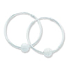 Sterling Silver Hoop Earrings with Frosted 6mm Ball - Hypoallergenic Jewellery for Ladies by Aeon