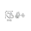 Sterling Silver Heart Double Earrings Studs with Cubic Zirconia.   Hypoallergenic Sterling Silver Earrings for women