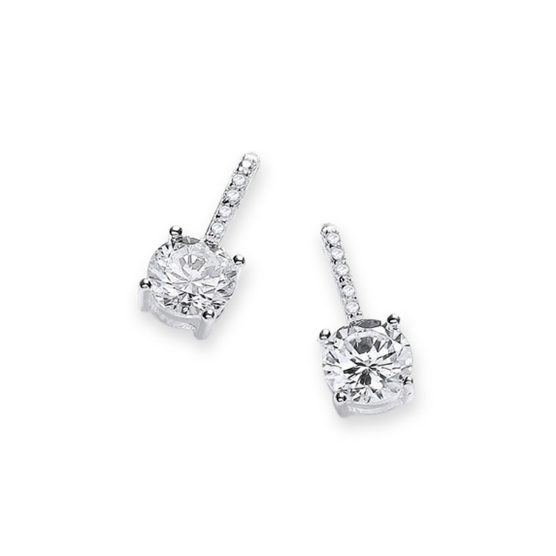 Sterling Silver Cubic Zirconia Drop Earring. Hypoallergenic Silver Jewellery for women by Aeon