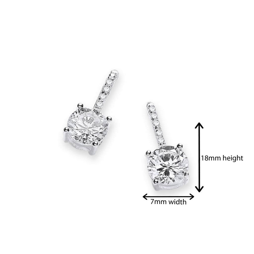 Sterling Silver Cubic Zirconia Drop Earring. Hypoallergenic Silver Jewellery for women by Aeon