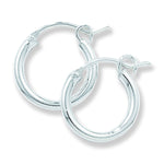 Sterling Silver 14mm Hoop Sleeper Earrings - Hypoallergenic Silver Earrings for Women