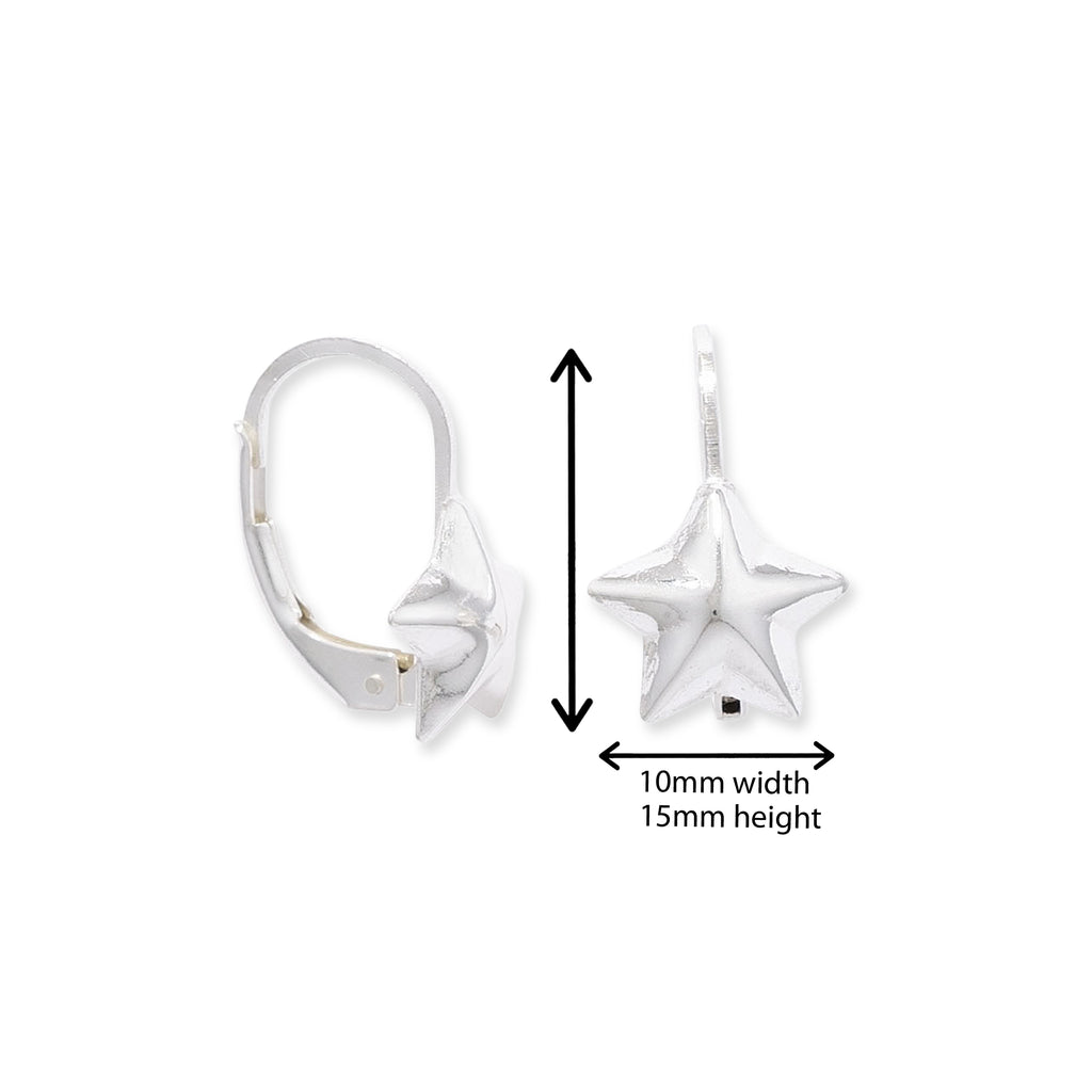 Kids Star Drop Earrings.  Hypoallergenic Sterling Silver Earrings for kids