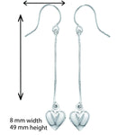 Sterling Silver Heart Earrings - Hypoallergenic Silver Jewellery for women by Aeon