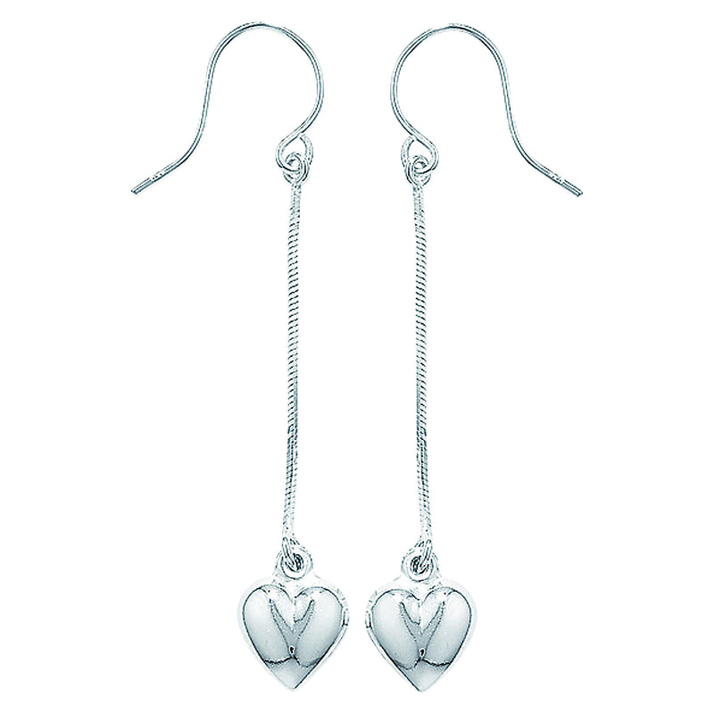 Sterling Silver Heart Earrings - Hypoallergenic Silver Jewellery for women by Aeon