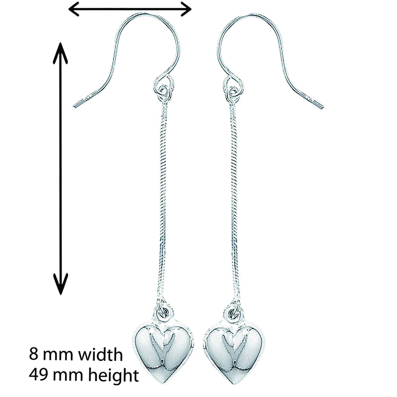 Sterling Silver Heart Earrings - Hypoallergenic Silver Jewellery for women by Aeon