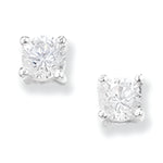 Sterling Silver Square Earrings with Cubic Zirconia. Hypoallergenic Silver Earrings For Women