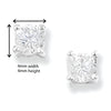 Sterling Silver Square Earrings with Cubic Zirconia. Hypoallergenic Silver Earrings For Women