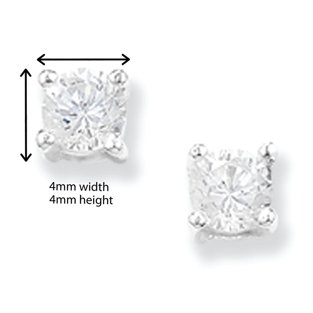 Sterling Silver Square Earrings with Cubic Zirconia. Hypoallergenic Silver Earrings For Women