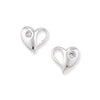 Sterling Silver Heart Earrings Studs with Cubic Zirconia.  Hypoallergenic Sterling Silver Earrings for women