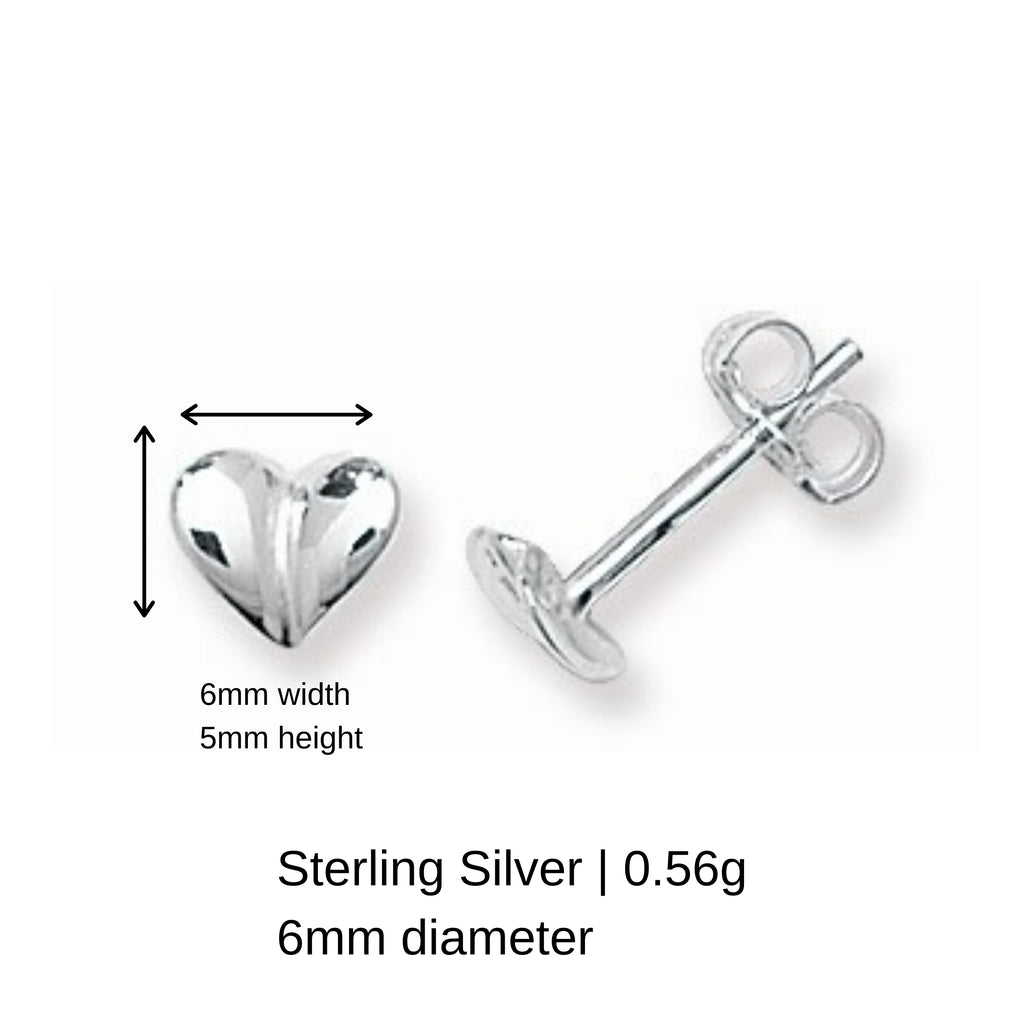 Sterling Silver Heart Earrings.