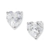 Sterling Silver Heart Earrings with Cubic Zirconia.  Hypoallergenic Silver Heart Earrings For Women