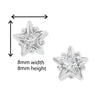 Sterling Silver Star Earrings Studs with Cubic Zirconia.  Hypoallergenic Silver Star Stud Earrings For Women