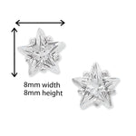 Sterling Silver Star Earrings Studs with Cubic Zirconia.  Hypoallergenic Silver Star Stud Earrings For Women