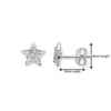 Sterling Silver Star Earrings Set with Cubic Zirconias