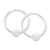 Sterling Silver hoop earrings with frosted 6mm ball - Hypoallergenic Sterling Silver for Ladies  - 20mm