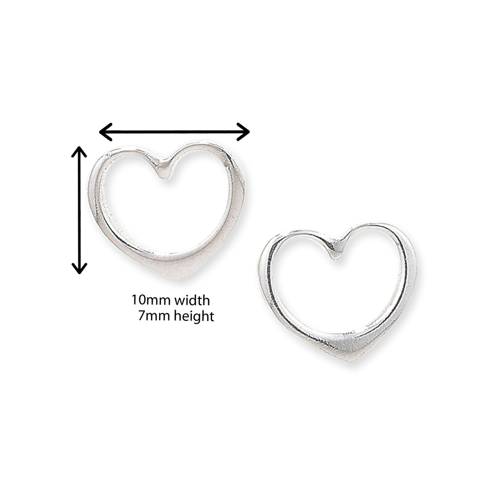 Sterling Silver Heart Earrings Studs.  Hypoallergenic Sterling Silver Earrings for kids