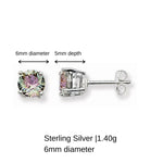 Sterling Silver Swarovski Crystal 6mm Stud Earrings