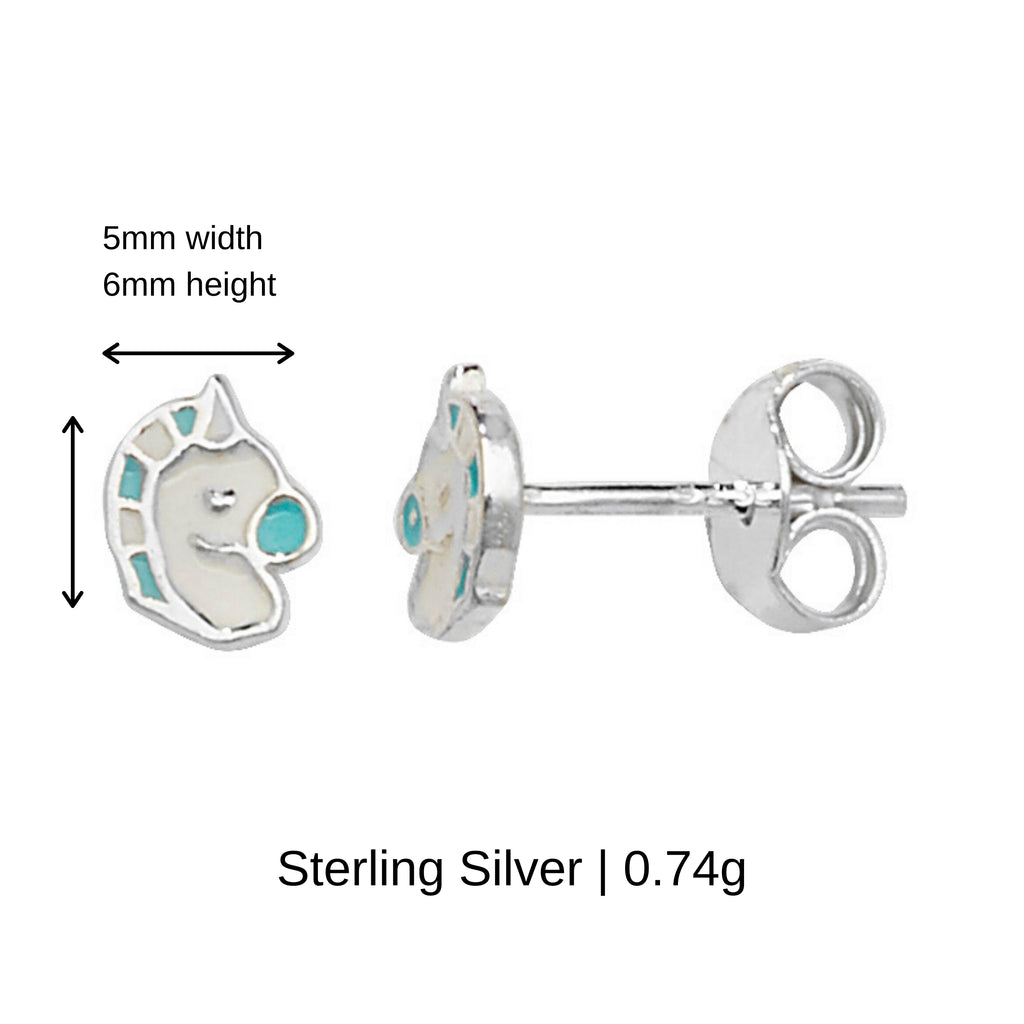 Sterling Silver Kids Unicorn Earring.