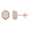 Rose Gold Plated Pave Set Drop Earring - Hypoallergenic Sterling Silver Jewellery for Women