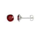 Sterling Silver January Garnet Swarovski Crystal Birthstone Stud Earrings for Women & Girls. Gift Boxed Present