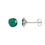 Sterling Silver May Emerald Swarovski Crystal Birthstone Stud Earrings for Women & Girls. Gift Boxed Present