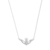 Sterling Silver Claddagh Necklace Set with Cubic Zirconia.  925 Silver Pendant Necklace For Women