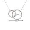 Mother Daughter Necklace - Sterling Silver Interlocked 2 Circle Necklace.