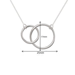 Mother Daughter Necklace - Sterling Silver Interlocked 2 Circle Necklace.