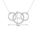 30th Birthday Gifts For Women.  3 Circle Sterling Silver Necklace for Women.  3 Decade Necklace.