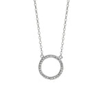 Sterling Silver Circle of Love Cubic Zirconia Necklace. Hypoallergenic Sterling Silver Jewellery by Aeon