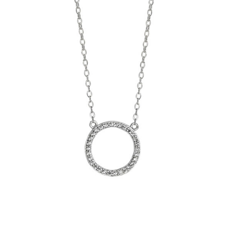 Sterling Silver Circle of Love Cubic Zirconia Necklace. Hypoallergenic Sterling Silver Jewellery by Aeon