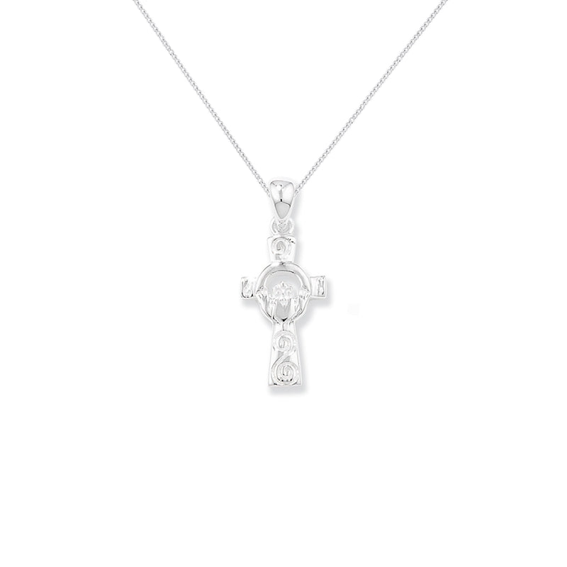 Sterling Silver Celtic Cross Necklace - Hypoallergenic Ladies Jewellery - 27mm * 17mm