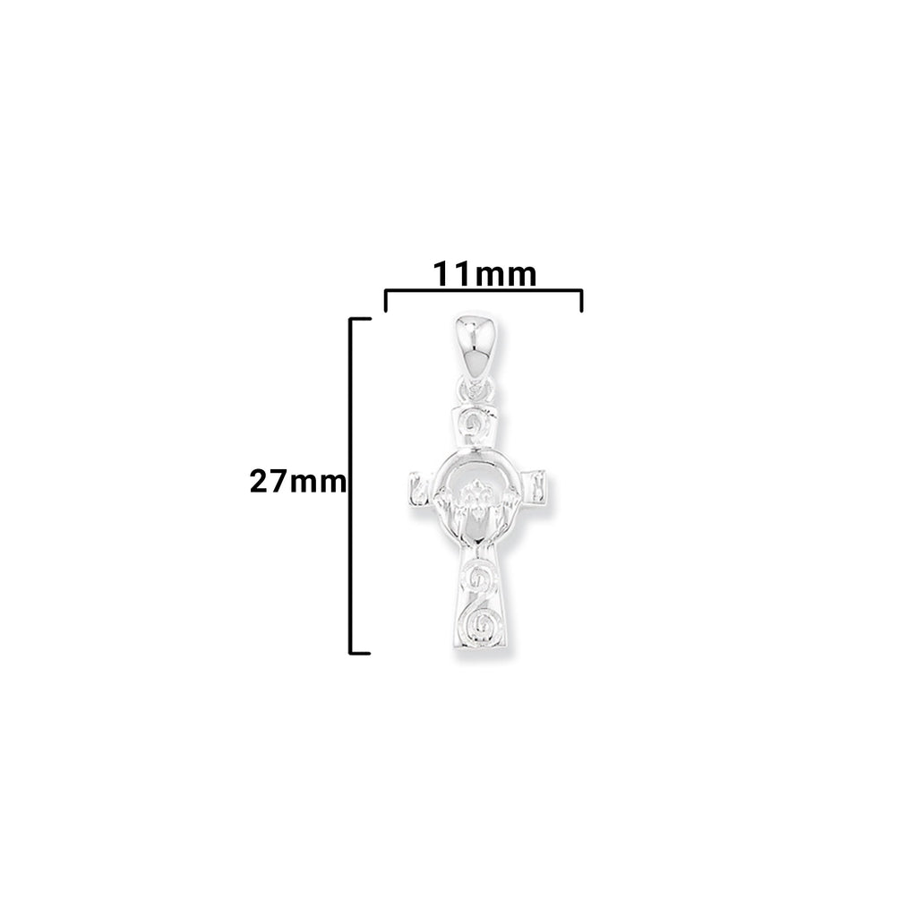 Sterling Silver Celtic Cross Necklace - Hypoallergenic Ladies Jewellery - 27mm * 17mm