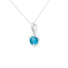 Sterling Silver Blue Topaz Necklace - Hypoallergenic Sterling Silver Jewellery by Aeon