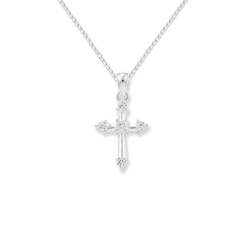 Sterling Silver Cross Necklace - Hypoallergenic Sterling Silver Jewellery by Aeon - 24mm * 14mm